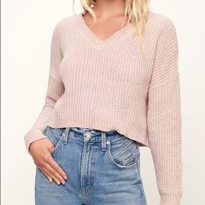 NEVER WORN! Lulus Cropped Chenille Sweater